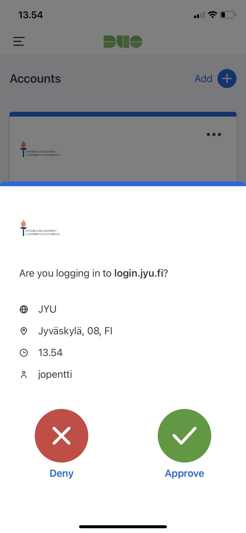 hyväksyntä puhelimella